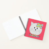 Cute Cat Meow Rainbow Bow Roze Glitter Kat Kinder Notitieboek (Binnen)