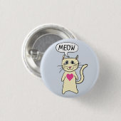 Cute Cat Meow Ronde Button 3,2 Cm (Voorkant /achterkant)
