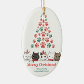 Cute Cat Meowy kerst Keramisch Ornament (Rechts)