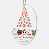 Cute Cat Meowy kerst Keramisch Ornament (Links)