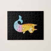 Cute Cat Mermaid Fish die zwemmen in Zee Gift Legpuzzel (Horizontaal)