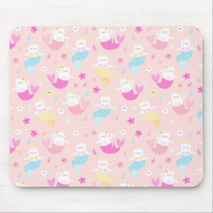Cute Cat Mermaid Pattern Muismat