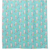 Cute Cat Mermaid Showgordijn Douchegordijn (Voorkant)