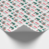 Cute Cat Merry kerst Cadeaupapier (Hoek)