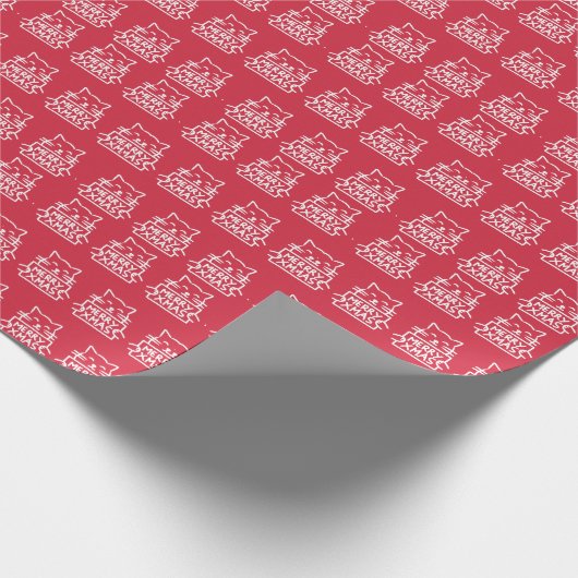 Cute Cat Merry Xmas Cadeaupapier (Hoek)