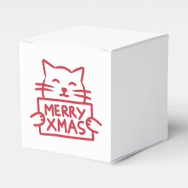 Cute Cat Merry Xmas Favor Box Bedankdoosjes
