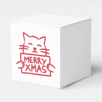 Cute Cat Merry Xmas Favor Box Bedankdoosjes