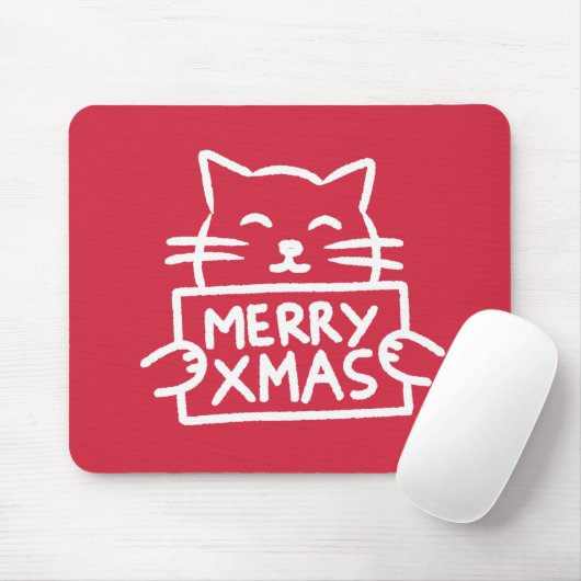 Cute Cat Merry Xmas Muismat (Met muis)