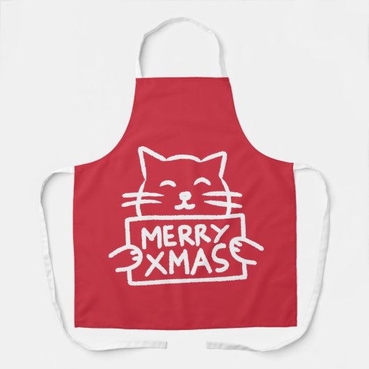 Cute Cat Merry Xmas Schort (Voorkant)
