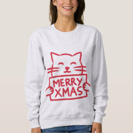 Cute Cat Merry Xmas Trui