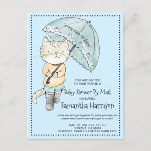 Cute Cat met baarmoeder   Baby shower per post Uitnodiging Briefkaart
