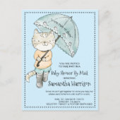 Cute Cat met baarmoeder | Baby shower per post Uitnodiging Briefkaart (Voorkant)