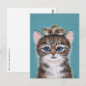 Cute Cat met Baby Vogellente briefkaart (Voorkant / Achterkant)