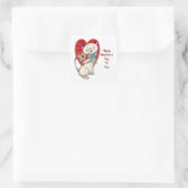 Cute Cat met bloemen Sticker (Tas)