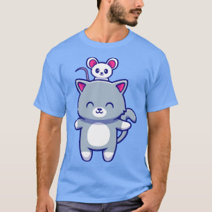 Cute Cat met Cute Mouse T-shirt