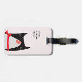 Cute Cat met een Beau Stropdas Cartoon Bagagelabel (Achterkant horizontaal)