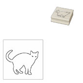 Cute Cat met een Kunststempel in de rug Rubberstempel (Gestempeld)