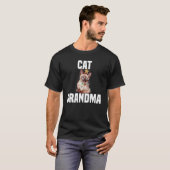 Cute cat met flauwte kattenoma t-shirt (Voorkant volledig)
