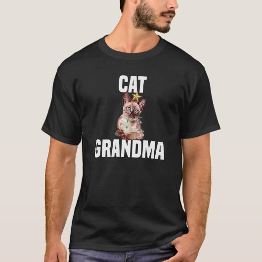 Cute cat met flauwte kattenoma t-shirt (Voorkant)