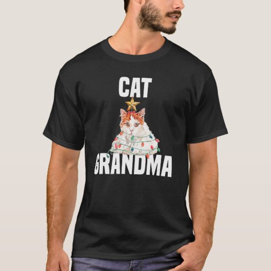 Cute cat met flauwte kattenoma t-shirt (Voorkant)