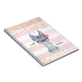 Cute Cat met Glasses Wiskunde Teacher Notebook Notitieboek (Rechterzijde)