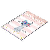 Cute Cat met Glasses Wiskunde Teacher Notebook Notitieboek (Linkerzijde)