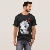 Cute Cat met hart 2 T-shirt (Voorkant volledig)