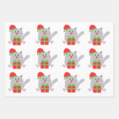 Cute cat met kerstcadeau inpakpapier vel (Voorkant 2)