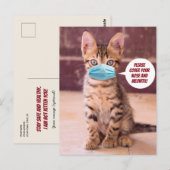 Cute Cat met masker - Hoesje alsjeblieft je meomet Briefkaart (Voorkant / Achterkant)