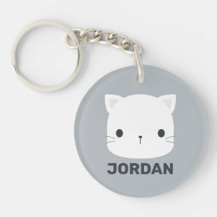 Cute Cat met persoonlijke naam Sleutelhanger