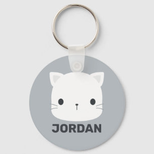 Cute Cat met persoonlijke naam Sleutelhanger