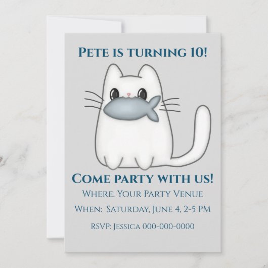 Cute Cat met prijs visdag Kaart (Voorkant)