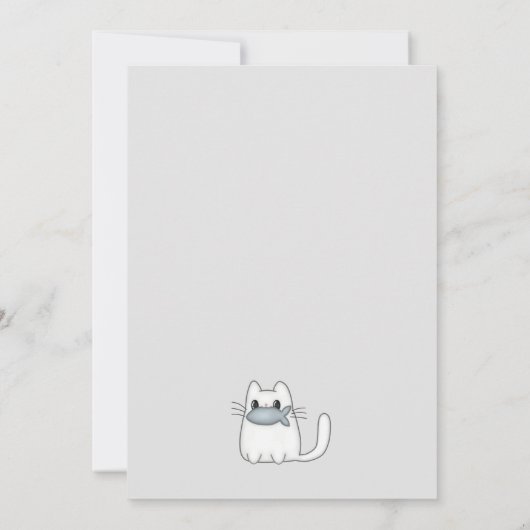 Cute Cat met prijs visdag Kaart (Achterkant)