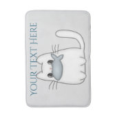 Cute Cat met Prize Fish Badmat (Voorkant Verticaal)