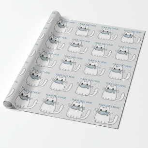 Cute Cat met Prize Fish Cadeaupapier