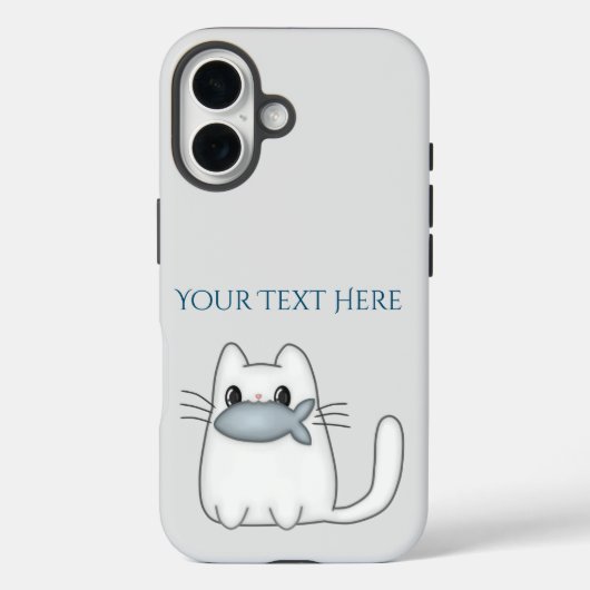 Cute Cat met Prize Fish Case-Mate iPhone Case (Achterkant)