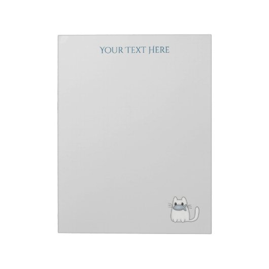 Cute Cat met Prize Fish Notitieblok (Linkerzijde)