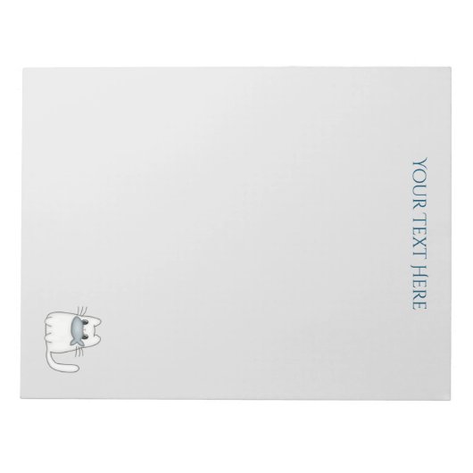 Cute Cat met Prize Fish Notitieblok (Voorkant)