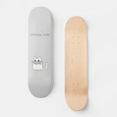Cute Cat met Prize Fish Persoonlijk Skateboard (Voorkant)