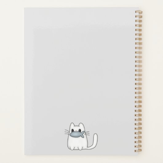 Cute Cat met Prize Fish Planner (Achterkant)