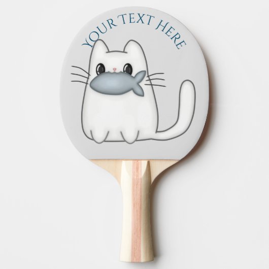 Cute Cat met Prize Fish Tafeltennisbatje (Voorkant)
