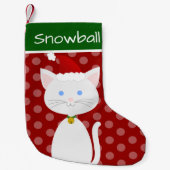 Cute Cat met Santa Hat Kleine Kerstsok (Voorkant)