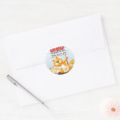 Cute Cat met Sign. | Fijne verjaardag Ronde Sticker (Envelop)