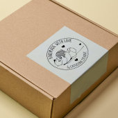 Cute Cat met Wool Ball Handgemaakt met liefde, Rubberstempel