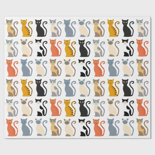 Cute Cat Mix Cadeaupapier (Vlak)