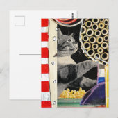 Cute Cat Mixed Media Collage Briefkaart (Voorkant / Achterkant)