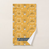 Cute Cat Modern Patroon Bad Handdoek (Handdoek)