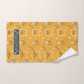 Cute Cat Modern Patroon Bad Handdoek (Handdoek)