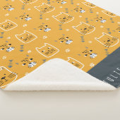 Cute Cat Modern Pattern Name Sherpa Deken (3/4)