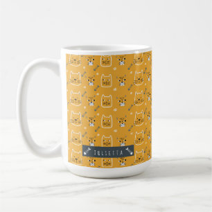 Cute Cat Modern Pattern Personalized Koffiemok